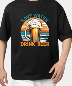 เสื้อ Oversize Unisex สกรีนลาย DRINK BEER รุ่น OB6 ผ้า Cotton คุณภาพสูง หนานุ่ม ไม่ยืด ไม่ย้วย ใส่สบาย