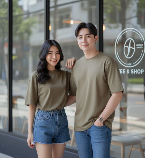 เสื้อโอเวอร์ไซส์สี Olive green