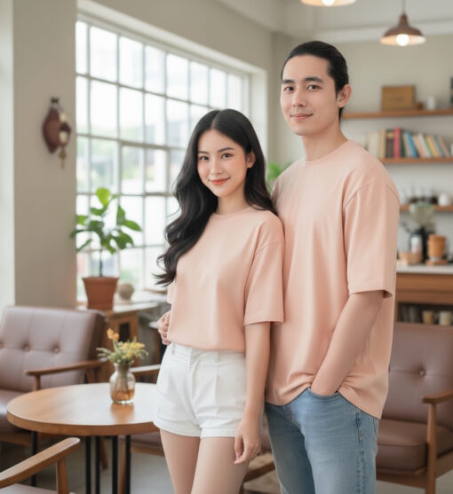 เสื้อโอเวอร์ไซส์สีพีช (Peach)