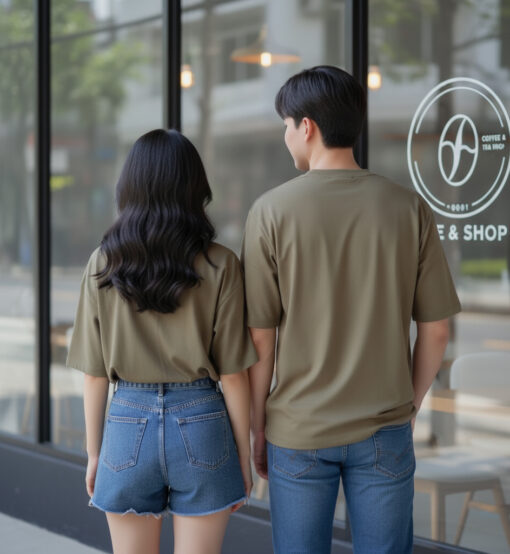 เสื้อโอเวอร์ไซส์สีเขียวขี้ม้า (Olive green)