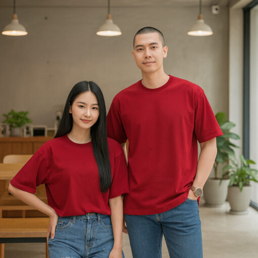 เสื้อโอเวอร์ไซส์สีแดง
