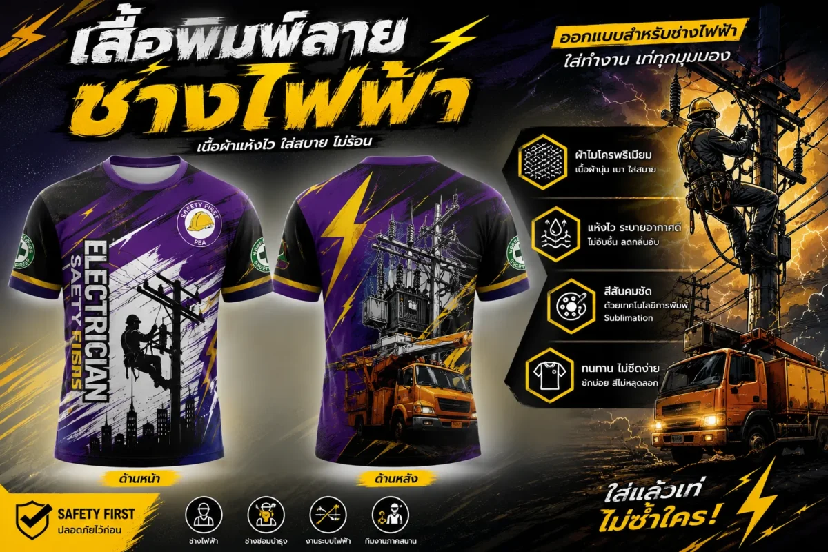 เสื้อพิมพ์ลายช่างไฟฟ้า