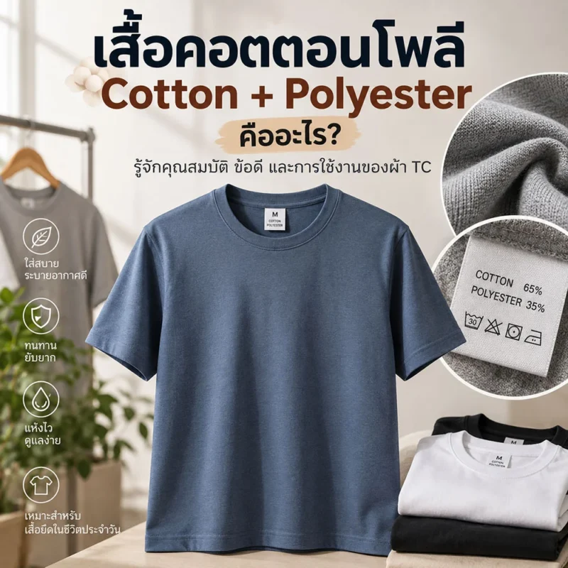 เสื้อคอตตอนโพลี Cotton + Polyester คืออะไร