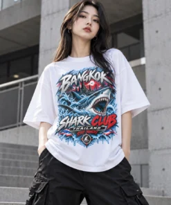 เสื้อยืดลายปลาฉลาม BANGKOK SHARK CLUB